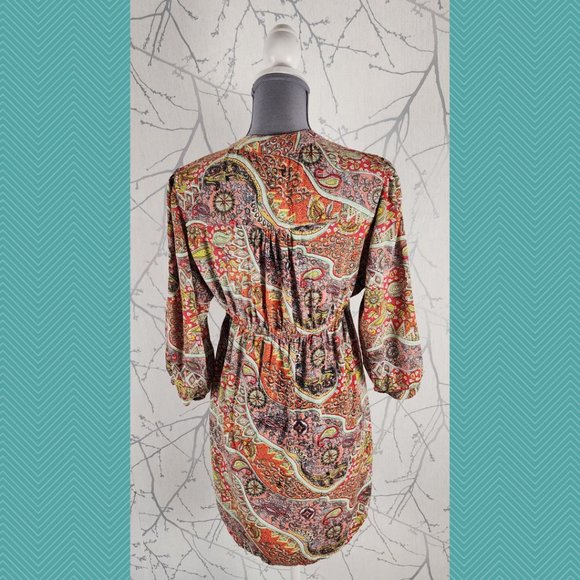Ananda Bay Colorful Paisley Printed Button Front Shirt Dress - Picture 4 of 5